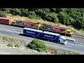B train vs freight train - by Drone