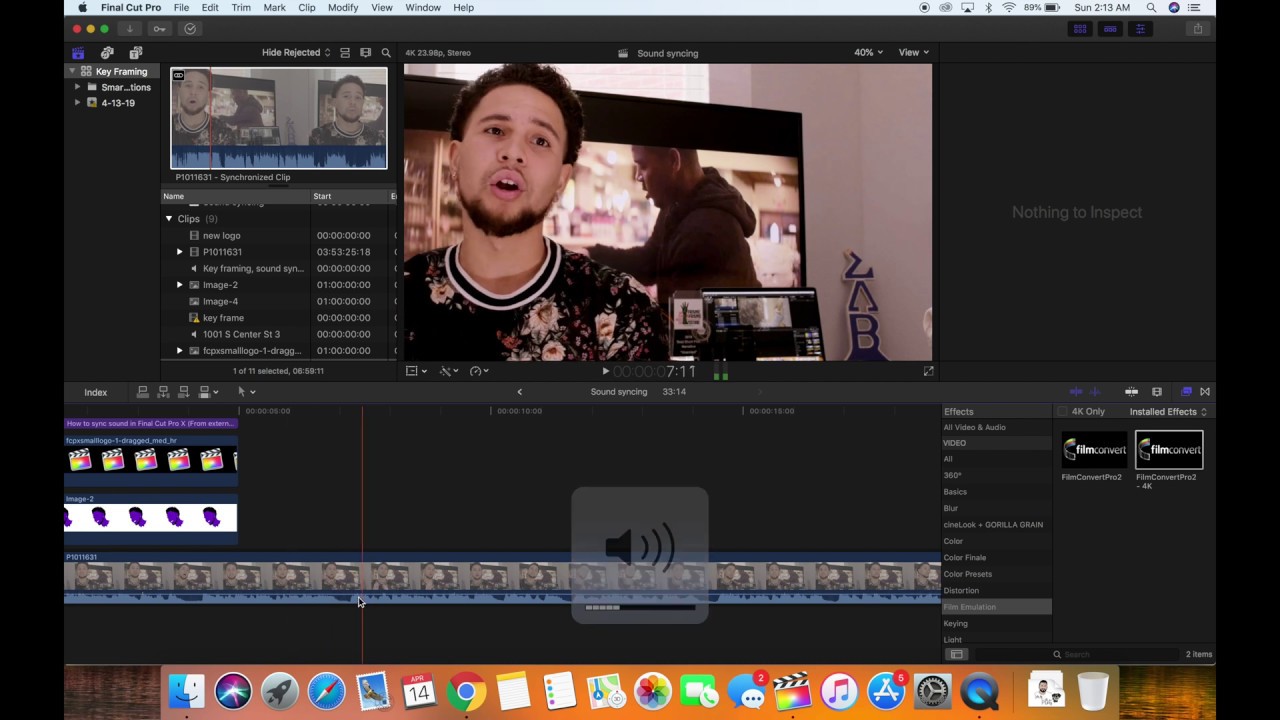  FINAL  CUT  PRO  How to sync sound FINAL  CUT  PRO  X  