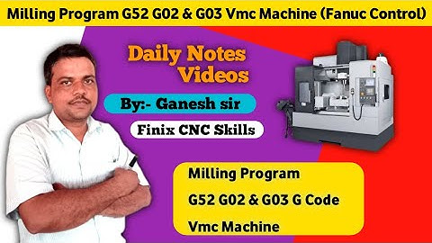 circular Pocket milling program | G52 G02 & G03 G code | I J K Interpolation program | Vmc program |
