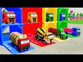 Transporting Huge Colorful Mixer Truck and Others With MAN Long Flatbed Trailer Trucks Eps 5 FS22
