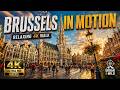 Brussels 4K Walking Tour | Relaxing Sunny Day &amp; City Sounds (No Talking) 🇧🇪✨