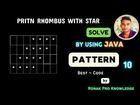 Print Rhombus With Star || Rhombus Pattern || Java Pattern || Pattern Code || Code With @Ronak_