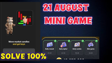Hamster Kombat mini game 21 August|Hamster Kombat today mini game puzzle|today mini game