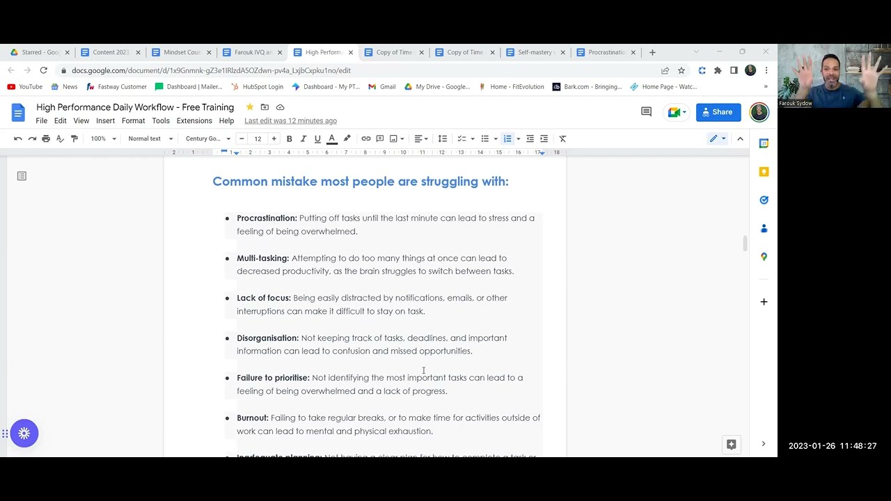 High Performance daily workflow 2023 - YouTube