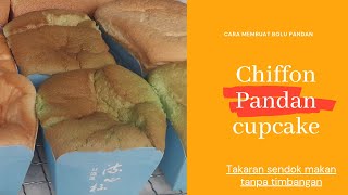 Cara membuat Chiffon Pandan Cupcake takaran sendok makan