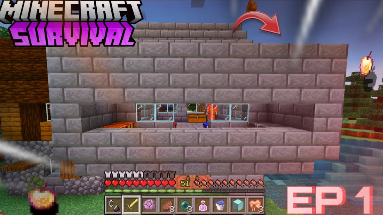 My FIRST House is EPIC! 🔥 | Minecraft Survival #1"