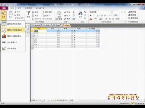 07 如何在ACCESS中執行SQL語法與新增資料EXCEL辦公室自動化 吳老師1