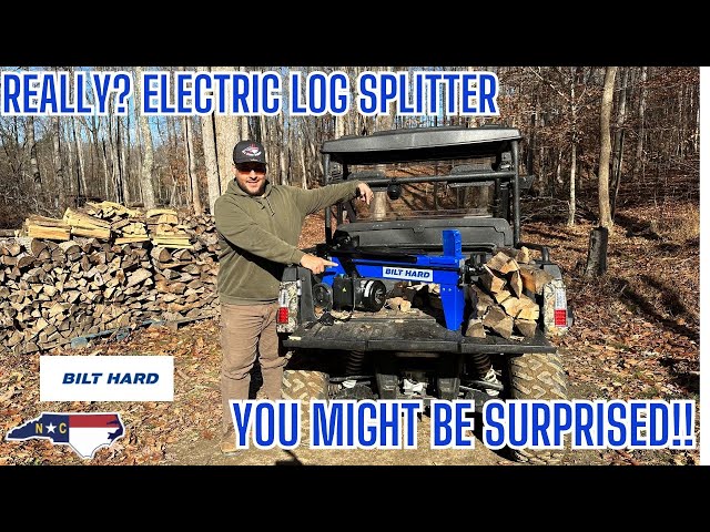 BILT HARD Log Splitter 6.5 Ton with Stand, Wood Splitter Electric Powered,  Hydraulic Ram, Electric Firewood Splitting Machine