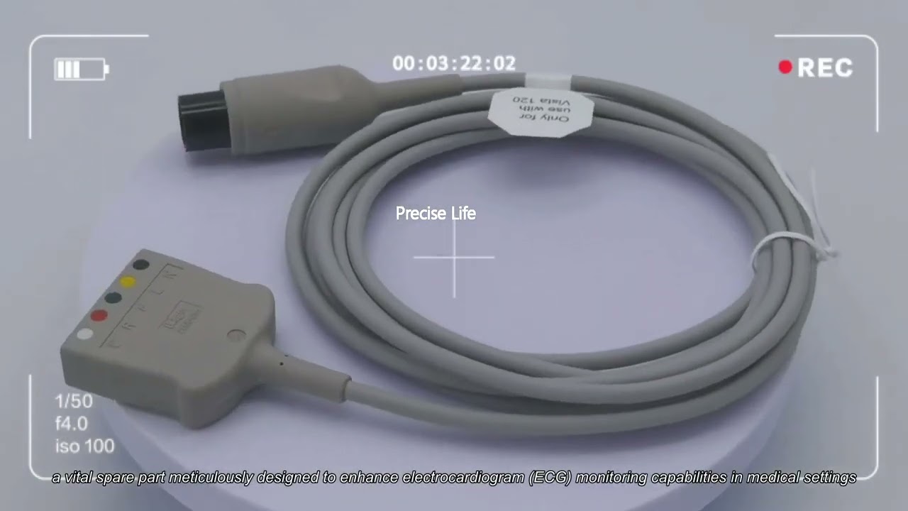 Drager 2606496 ECG trunk cable 5-lead IEC/AH colour code for Vista-120 monitor