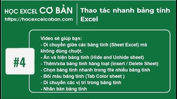 Học Excel cơ bản | #4 Tips - Thao tác nhanh bảng tính Excel