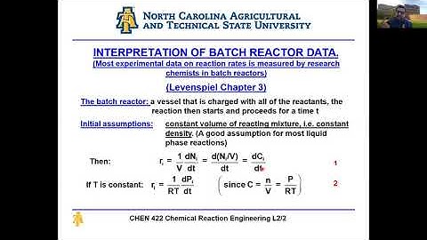 CHEN 422: Week #2 Lecture