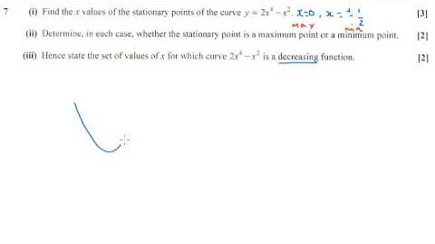 AS Pure Maths - Differentiation OCR C1 June 2017 q7iii