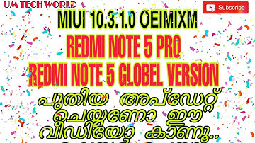 Android Pie Update for Redmi Note 5 Pro | MIUI V10.3.1.0 Android Pie Update | Malayalam