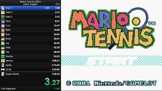 Mario Tennis (GBC) any% Singles Speedrun 1:43:41