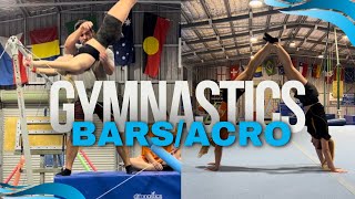 Gymnastics training: bars and partner acro