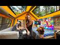 Luxury camping and gaming in inflatable cabin