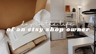 Day in the life of an Etsy shop owner, make cash envelopes, pack orders with me, studio vlog