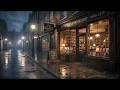 Late Night Bookstore in the Rain 🌙 Smooth Jazz Live | Study &amp; Night Ambience