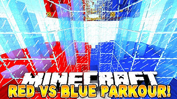 Minecraft - RED vs BLUE PARKOUR! (Preston VS Kenny Rage!) 2/2