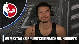 Victor Wembanyama recaps Spurs’ comeback win, hopes he’ll play in finale | NBA on ESPN