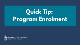 Quick Tip: Program Enrolment
