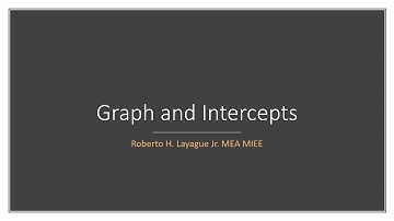 Graph and Intercepts