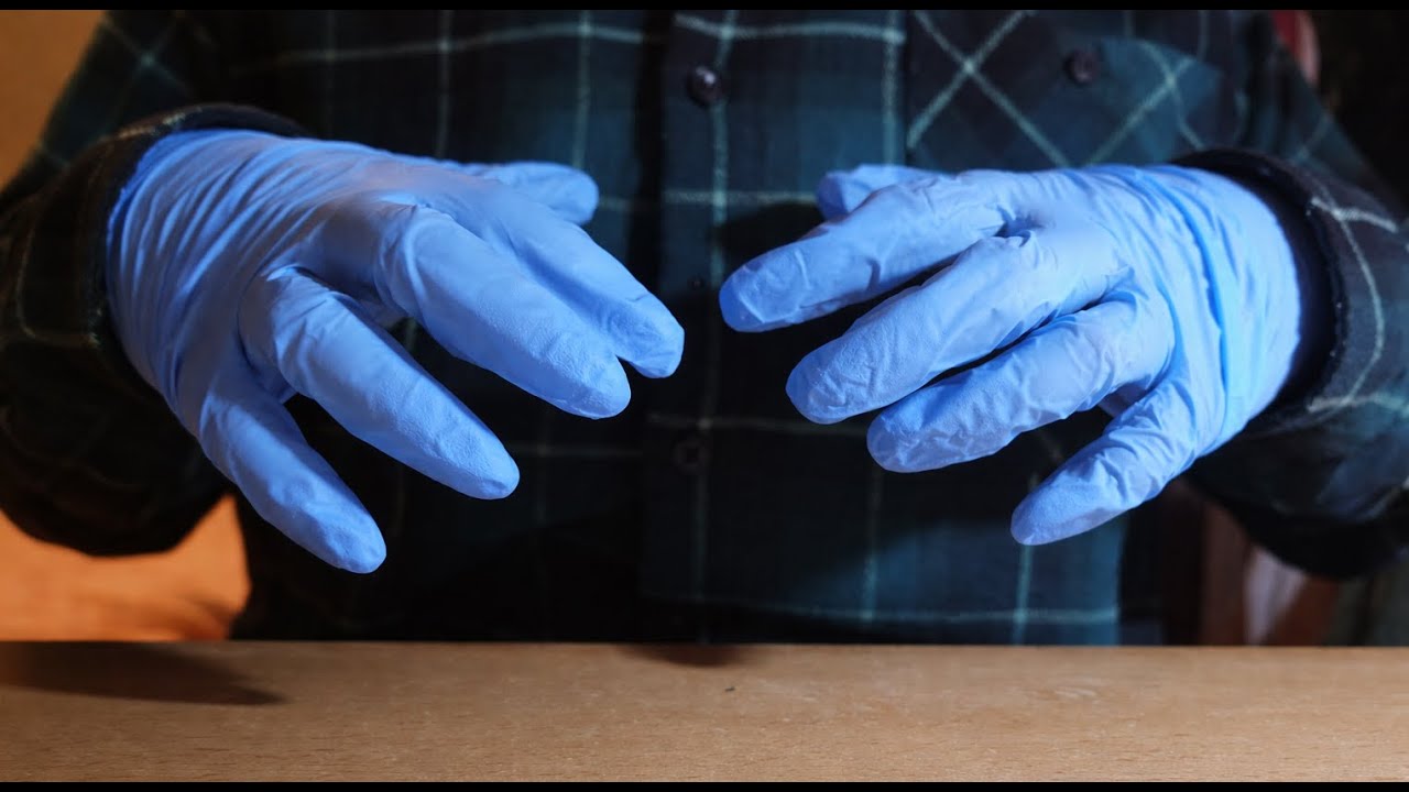 103 💙 Close-Up Gentle Blue Glove Hand Movements | No Talking ASMR