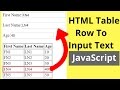 Input Box In Table Html