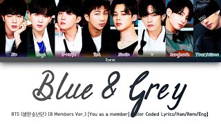 Karaoke Ver. Bts 방탄소년단 Blue & Grey 8 Members Ver. Color Coded Lyricshanromeng