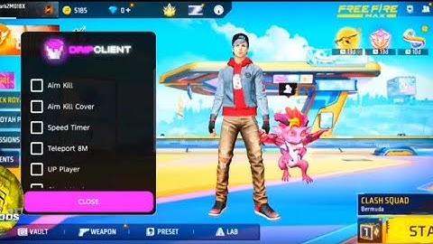 DRIP CLIENT MOD MENU AIM KILL SPEED PANEL  SELL AND GAME PLAY CS RANK PUSH😵 FREE FIRE HACK, PANEL 😈