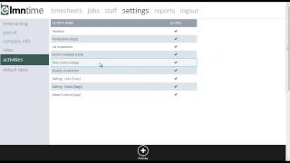 LMN Time - Help - Settings - Activities