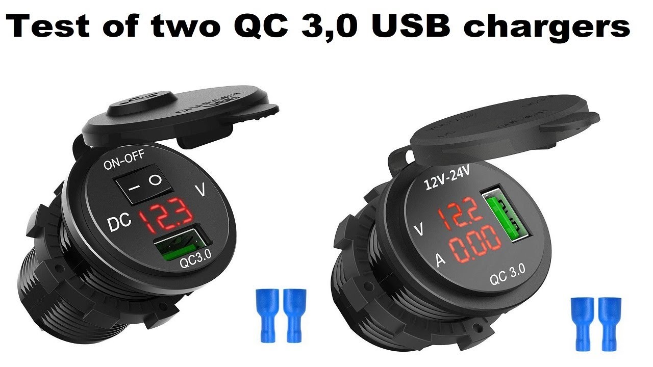 Thlevel QC 3.0 USB Socket Panel Car USB Charger with LED Voltmeter