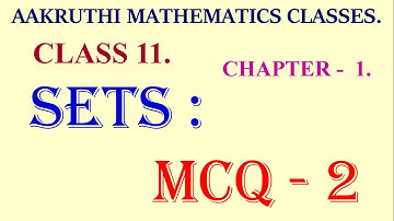 Sets MCQ - 2 : I PUC / Class 11 Chapter 1 # For competitive exams CET / JEE #