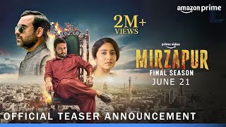 Mirzapur Season 3 Official TEASER Announcement | Official Trailer release date | @PrimeVideoIN