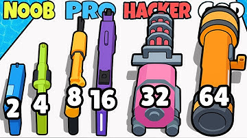 NOOB vs PRO vs HACKER in Merge Gun Run Gameplay Walkthrough (Android,iOS)