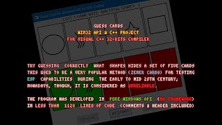 Guess Cards a simple Zener Cards (ESP) program in C++ and Windows API (WinAPI) screenshot 4