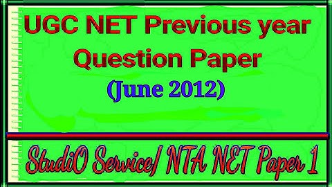 UGC NET June 2012