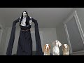 Dogs vs GIANT Evil Nun Prank! Funny Dogs Maymo, Potpie &amp; Indie