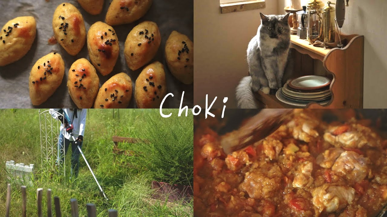 Осенний дождь, кот и сад | Сладкий картофель и карри без муки, молока и масла