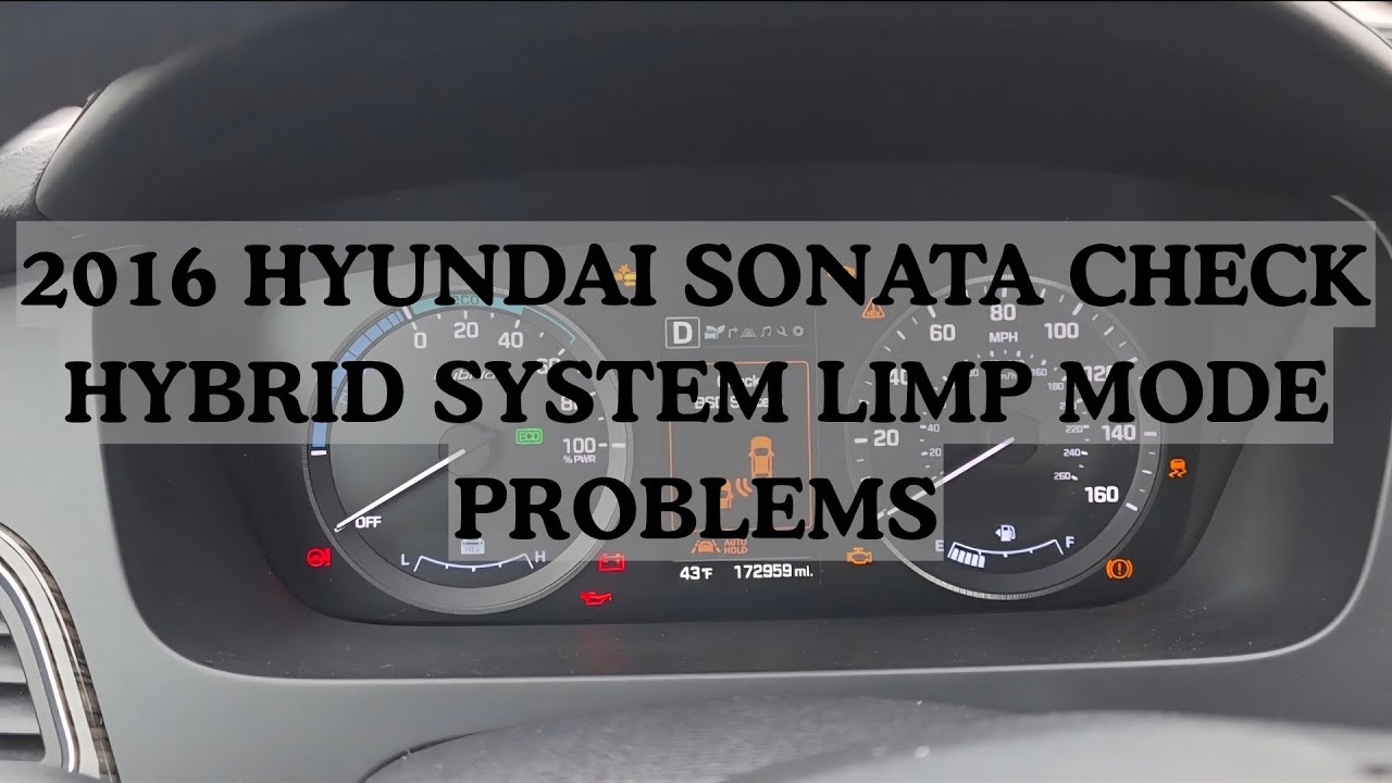 Hyundai Sonata 2016: проверьте гибридную систему на наличие проблем в аварийном режиме.