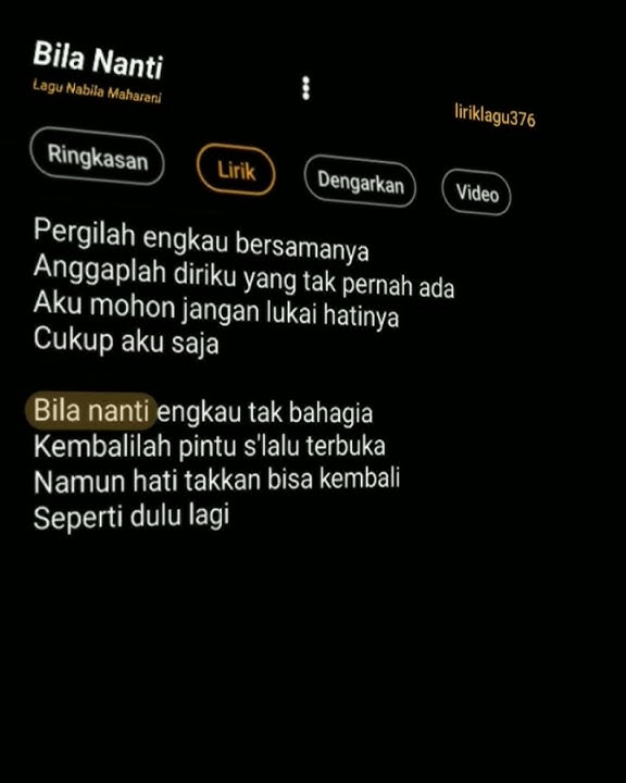 BILA NANTI || Lagu Nabila Maharani