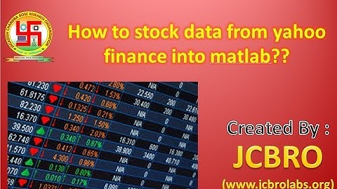 How to get stock market data into matlab?