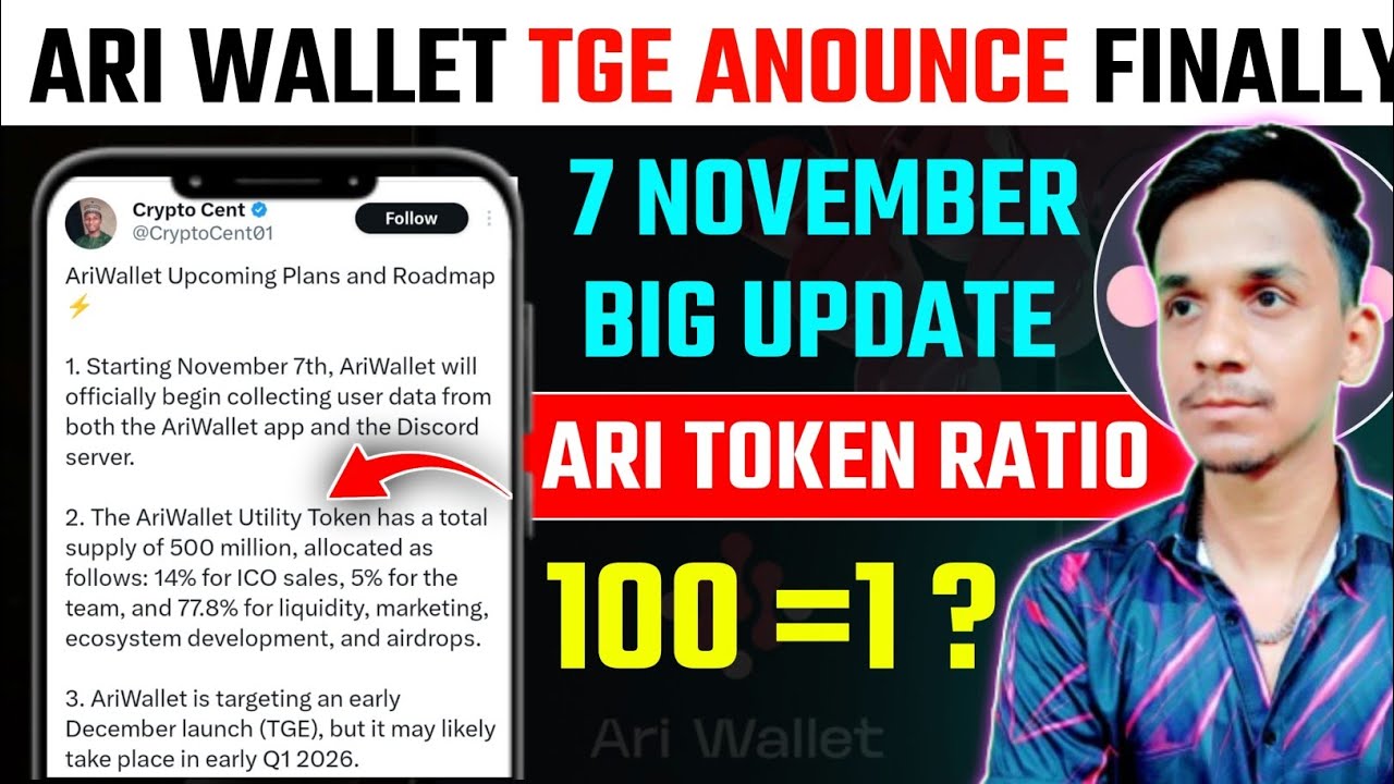 ARI WALLET AIRDROP NEW BIG UPDATE🔥ARI WALLET TGE LISTING CONFIRM DAE 📣 ...