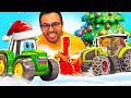 ¡Rescate Navideño de coches de juguete con tractor Johnny! Video en ¡Oh, se dañó!