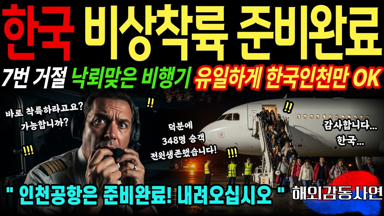 [해외감동사연] 전세계 7나라, 7공항은 거절! 한국 인천공항에서만 유일하게 승인! 낙뢰로부터 승객 348명 전원생존!