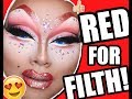 Red For Filth Drag Make-Up using Sugarpill & Litcosmetics | Lushious Massacr