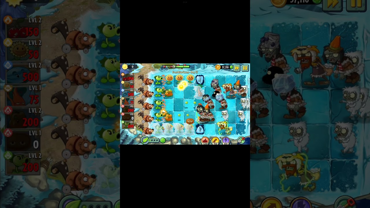 Pvz 2 растения против зомби 2 отмороженная зона уровень 13 пришли зомбари с льдина на морде