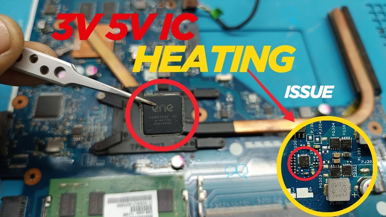 HP Motherboard   no power on      LA - A992P     3 volt 5 volt IC heating issue 