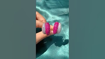 Sayabling 12ctw Invisible Set Ruby Stud Earrings