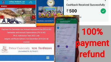 patliputra university payment problem and refund 100% helpful